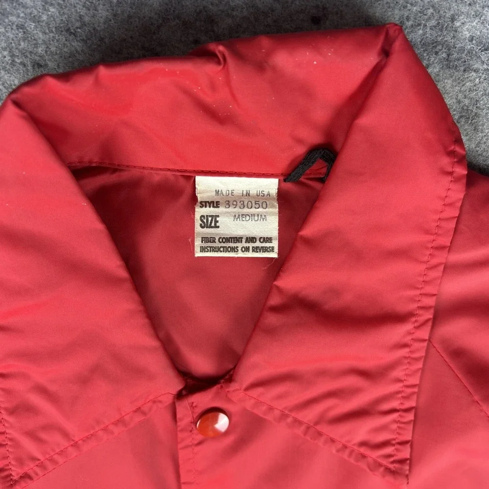 Vintage 70's Martinsville 500‎ Speedway Size M Red Windbreaker Jacket Button Up